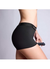 Черные трусики-боксеры для фиксации насадок Strap-on-me Harness Lingerie Allure - size L - Strap-on-me - купить с доставкой в Невинномысске