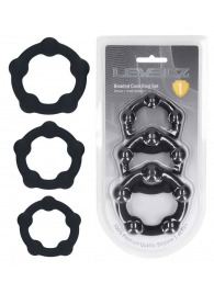 Набор из 3 эрекционных колец Beaded Silicone Cockring Set - Shots Media BV - в Невинномысске купить с доставкой