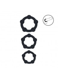 Набор из 3 эрекционных колец Beaded Silicone Cockring Set - Shots Media BV - в Невинномысске купить с доставкой