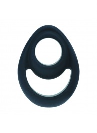 Черное эрекционное кольцо Double Ergo Silicone Cockring - Shots Media BV - в Невинномысске купить с доставкой