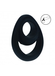 Черное эрекционное кольцо Double Ergo Silicone Cockring - Shots Media BV - в Невинномысске купить с доставкой