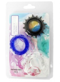 Набор из 3 эрекционных колец разного цвета и рельефа - Boys of Toys - в Невинномысске купить с доставкой