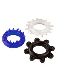 Набор из 3 эрекционных колец разного цвета и рельефа - Boys of Toys - в Невинномысске купить с доставкой