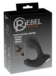 Черная анальная вибропробка с функцией расширения RC Butt Plug with 3 functions - Orion - в Невинномысске купить с доставкой