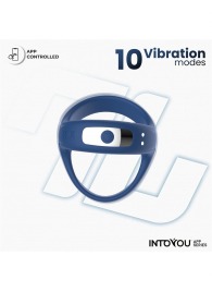 Синее интерактивное эрекционное виброкольцо Rank - Intoyou - в Невинномысске купить с доставкой