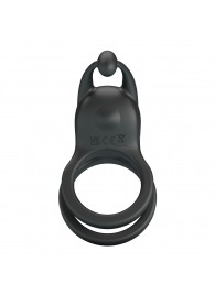 Черное перезаряжаемое виброкольцо Goodwin - Baile - в Невинномысске купить с доставкой