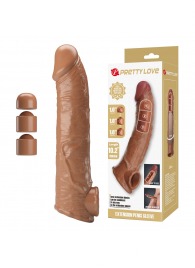 Карамельный фаллоудлинитель с подхватом мошонки Silas - 26 см. - Baile - в Невинномысске купить с доставкой