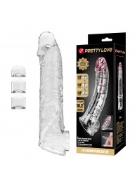 Прозрачный фаллоудлинитель с подхватом мошонки Silas - 26 см. - Baile - в Невинномысске купить с доставкой
