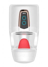 Белый мастурбатор с язычком и возвратно-поступательными движениями - Secwell - в Невинномысске купить с доставкой