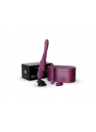 Фиолетовая секс-машина с функцией нагрева, насадками и присоской Sesh - Zalo - купить с доставкой в Невинномысске