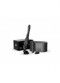 Черная секс-машина с функцией нагрева, насадками и присоской Sesh - Zalo - купить с доставкой в Невинномысске