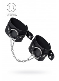 Черные оковы из толстой кожи с люверсами - Pecado - купить с доставкой в Невинномысске
