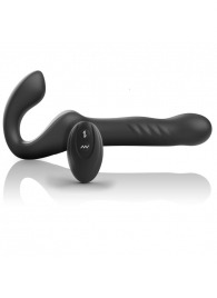 Черный безремневой страпон с вибрацией и возвратно-поступательными движениями - 24 см. - Ibiza - купить с доставкой в Невинномысске