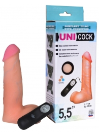 Фаллическая насадка Харнесс UNICOCK 5,5  с вибрацией - 17 см. - LOVETOY (А-Полимер) - купить с доставкой в Невинномысске