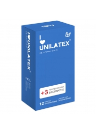 Классические презервативы Unilatex Natural Plain - 12 шт. + 3 шт. в подарок - Unilatex - купить с доставкой в Невинномысске