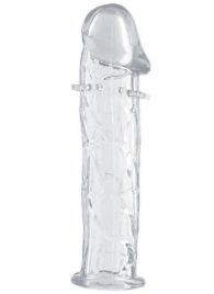 Гладкая прозрачная насадка с усиками под головкой - 12,5 см. - Toyfa Basic - в Невинномысске купить с доставкой