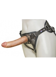 Насадка-фаллоимитатор на кожаных трусиках Harness Ultra Realistic 7  - 18 см. - LOVETOY (А-Полимер) - купить с доставкой в Невинномысске