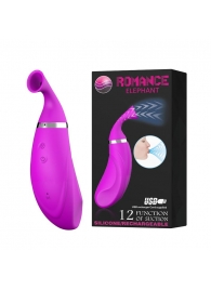 Лиловый клиторальный стимулятор Romance Elephant с функцией всасывания - Baile
