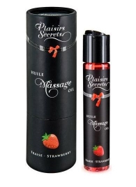 Массажное масло с ароматом клубники Huile de Massage Gourmande Fraise des Bois - 59 мл. - Plaisir Secret - купить с доставкой в Невинномысске
