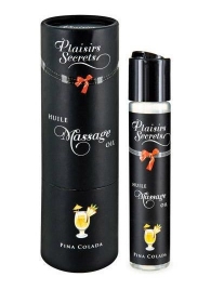 Массажное масло с ароматом пина колады Huile de Massage Gourmande Pina Colada - 59 мл. - Plaisir Secret - купить с доставкой в Невинномысске