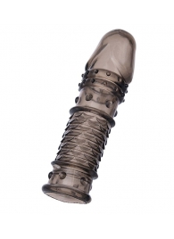 Дымчатая закрытая насадка ToyFa XLover с чешуйками и пупырышками - 13,5 см. - ToyFa - в Невинномысске купить с доставкой