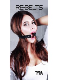 Чёрный кожаный чокер-кляп Tyra Black - Rebelts - купить с доставкой в Невинномысске