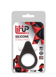 Чёрное эрекционное кольцо LIT-UP SILICONE STIMU RING 1 BLACK - Dream Toys - в Невинномысске купить с доставкой