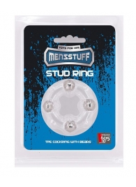 Эрекционное кольцо с 4 бусинами MENZSTUFF STUD RING CLEAR - Dream Toys - в Невинномысске купить с доставкой