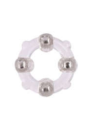 Эрекционное кольцо с 4 бусинами MENZSTUFF STUD RING CLEAR - Dream Toys - в Невинномысске купить с доставкой