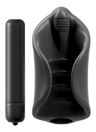 Чёрный мастурбатор Vibrating Silicone Stimulator с вибрацией - Pipedream - в Невинномысске купить с доставкой