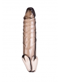 Дымчатая фаллическая насадка с подхватом и закрытой головкой - 16,2 см. - ToyFa - в Невинномысске купить с доставкой