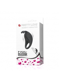 Чёрное эрекционное кольцо с вибрацией Rabbit Vibrator - Baile - в Невинномысске купить с доставкой