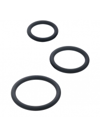 Набор из 3 чёрных эрекционных колец - ToyFa - в Невинномысске купить с доставкой