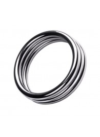 Металлическое эрекционное кольцо с рёбрышками размера L - ToyFa - в Невинномысске купить с доставкой