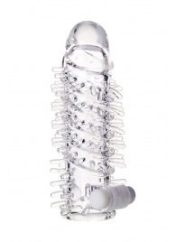 Насадка на пенис TOYFA A-Toys с вибропулей и шипами - 13,4 см. - A-toys - в Невинномысске купить с доставкой