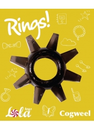 Чёрное эрекционное кольцо Rings Cogweel - Lola Games - в Невинномысске купить с доставкой