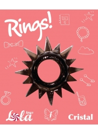 Чёрное эрекционное кольцо Rings Cristal - Lola Games - в Невинномысске купить с доставкой