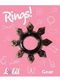 Чёрное эрекционное кольцо Rings Gear - Lola Games - в Невинномысске купить с доставкой