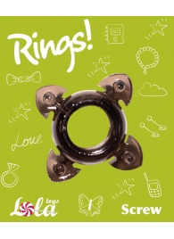 Чёрное эрекционное кольцо Rings Screw - Lola Games - в Невинномысске купить с доставкой