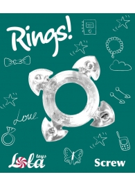 Прозрачное эрекционное кольцо Rings Screw - Lola Games - в Невинномысске купить с доставкой