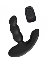 Черный силиконовый стимулятор простаты Levett Nitoc с пультом ДУ - Levett - в Невинномысске купить с доставкой