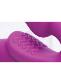 Ярко-розовый безремневой вибрострапон Evoke Vibrating Strapless Silicone Strap-on Dildo - XR Brands - купить с доставкой в Невинномысске