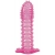 Гелевая розовая насадка с шипами - 12 см. - Toyfa Basic - в Невинномысске купить с доставкой