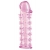 Гелевая розовая насадка на фаллос с шипами - 12 см. - Toyfa Basic - в Невинномысске купить с доставкой