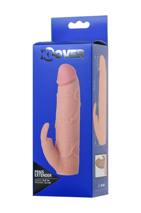 Телесная насадка Toyfa XLover для увеличения размера - 16,8 см. - ToyFa - в Невинномысске купить с доставкой
