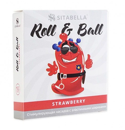 Стимулирующий презерватив-насадка Roll   Ball Strawberry - Sitabella - купить с доставкой в Невинномысске