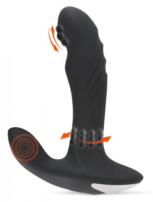 Черный вибромассажер простаты с функцией римминга Plug with Perineum Stimulator - 16,6 см. - Orion - в Невинномысске купить с доставкой