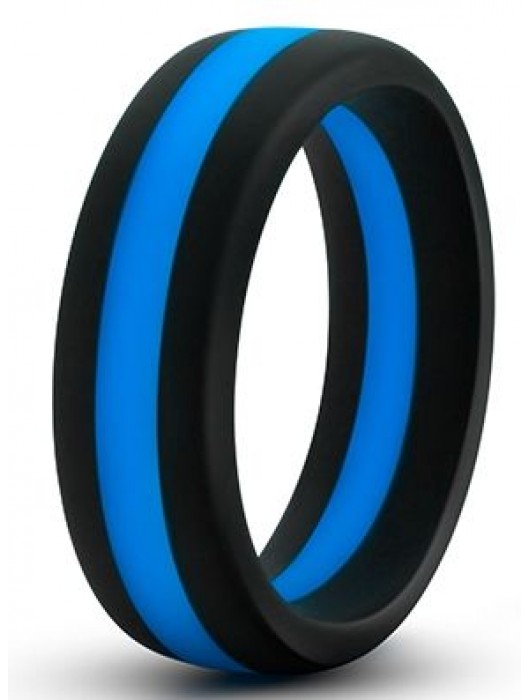 Черно-синее эрекционное кольцо Silicone Go Pro Cock Ring - Blush Novelties - в Невинномысске купить с доставкой