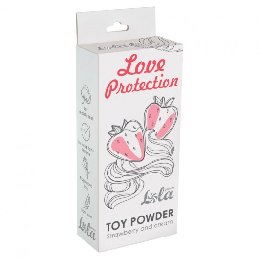 Пудра для игрушек Love Protection с ароматом клубники со сливками - 30 гр. - Lola Games - купить с доставкой в Невинномысске