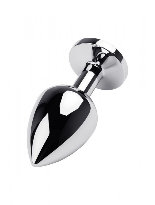 Серебристая коническая анальная пробка с красным кристаллом - 8 см. - ToyFa - купить с доставкой в Невинномысске